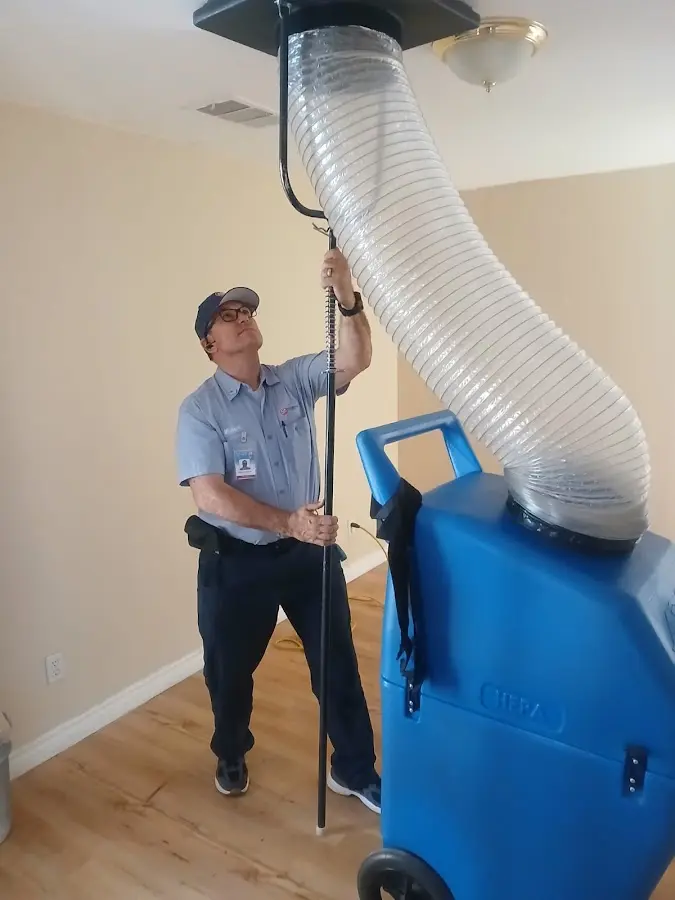 Mini Split Installation technician using HEPA equipment in Owings Mills